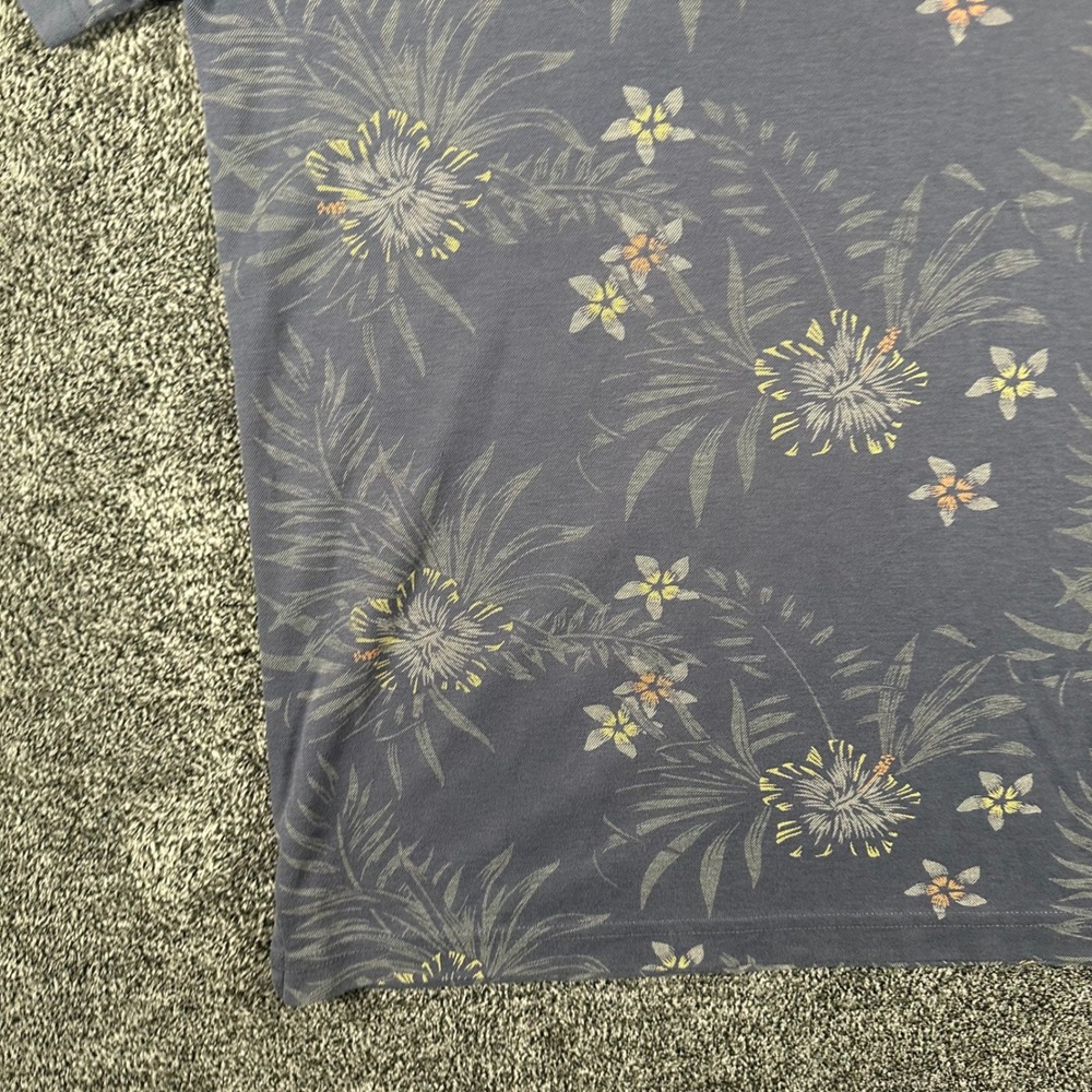 Travis Mathew Polo Shirt Mens Large Blue Floral Tropical Short Sleeve Golf Tee - Picture 8 of 12